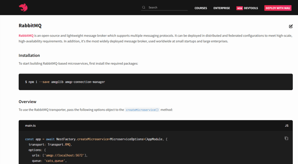 Microservices thông qua RabbitMQ, 1 message queue trong NestJS 7 rabbitmq-microservice-nestjs